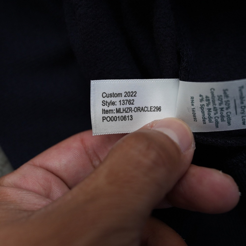 Oracle Hoodie Men Marine Layer Dark Blue Full Zip Fleece Cloud World 22 Large - Picture 15 of 15